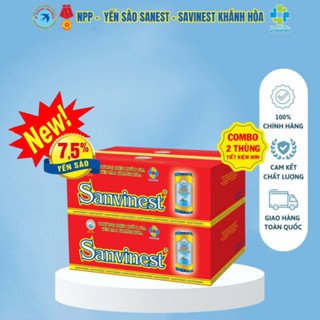 [Combo 2 Thùng] Nước Yến Sào Sanvinest Khánh Hòa (7,5%)Thùng 30 Lon - Chính Hãng