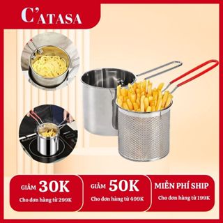 Nồi Chiên Ngập Dầu Bằng Thép Không Gỉ 304, Có Lưới Lọc Tiết Kiệm Dầu Chống Dính Siêu Tiện Lợi Dùng Được Bếp Từ