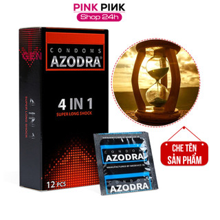 Bao cao su azodra 4 in 1, gân gai kd-tg , hộp 12 bao