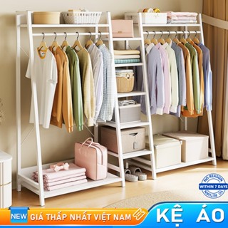  167cm Kệ Treo Quần Áo Khung Tủ Vải Phong Cách Hiện Đại Giá Treo Quần Áo Công Suất Lớn 