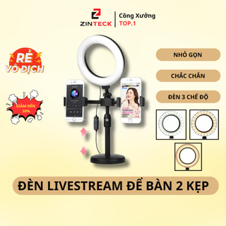 Đèn Livetream Để Bàn 2 Kẹp Điện Thoại D31 - Có Đèn Hỗ Trợ - Livetream - Quay TikTok - Bán Hàng