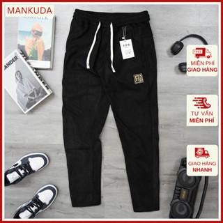 Quần nhung nam lót lông cao cấp, quần dài nam vải nhung ống buông co giãn nhẹ, mặc ấm kiểu dáng đẹp