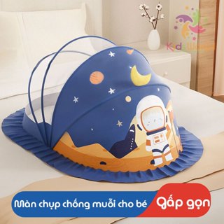 Màn chụp cho bé, mùng chụp tự bung KidAndMom chống muỗi gấp gọn hoạ tiết hoạt hình dễ thương dùng cho giường nôi cũi