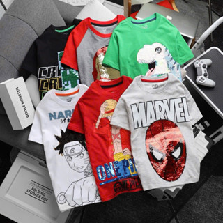 (23kg...65kg) Áo bé trai kết kim sa lật 2 mặt đổi màu thun cotton vnxk