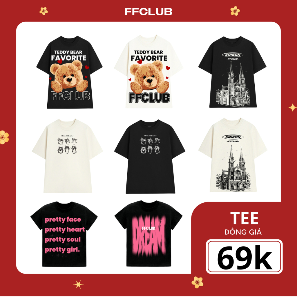 [XẢ KHO] Áo thun baby tee, oversize FFCLUB MIX 1