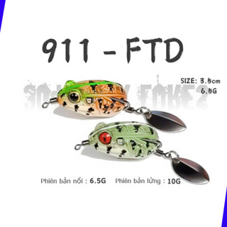 Mồi Câu Lure FTD 911 siêu phẩm nhái hơi, Mồi câu lure cá lóc siêu nhạy 6.5G | 10G