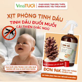 [3000 LẦN XỊT] Tinh dầu đuổi muỗi cho bé VINA TƯƠI, xịt phòng tinh dầu xả chanh đuổi muỗi giúp thư giãn ngủ ngon hơn