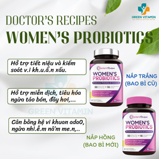Doctor's Recipes Women’s Probiotic 50tỷ lợi khuẩn Men Vi Sinh Hỗ Trợ Sức Khỏe Phụ Nữ Đường Tiết Niệu