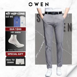 Quần Tây Nam Owen QST242470R Xám Thanh Lịch Form Slim Fit Tôn Dáng Vải Mềm Mịn Cao Cấp 