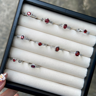 Nhẫn Đá Garnet Thiên Nhiên