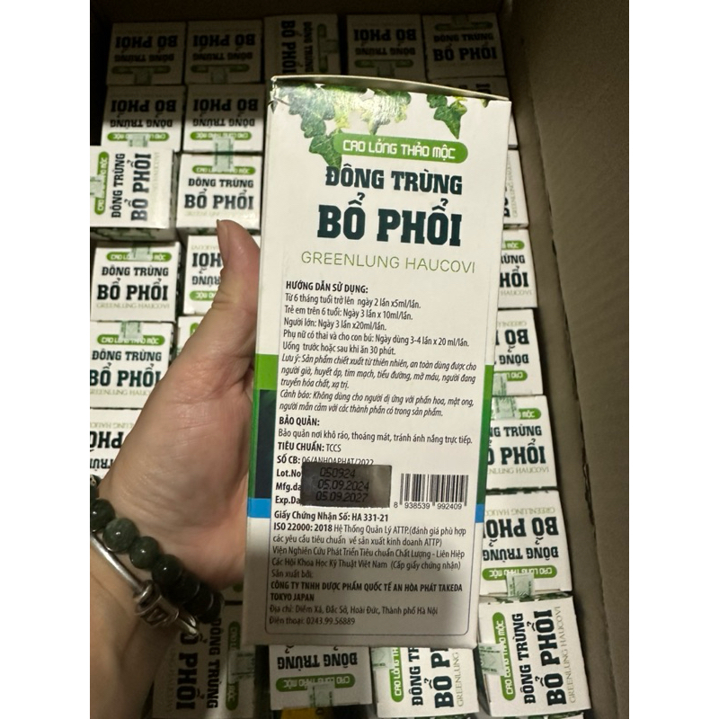 Siro thảo dược Đông trùng Bổ phổi nhuận phế, giảm ho, giảm đờm tốt cho phổi phục hồi sức khoẻ