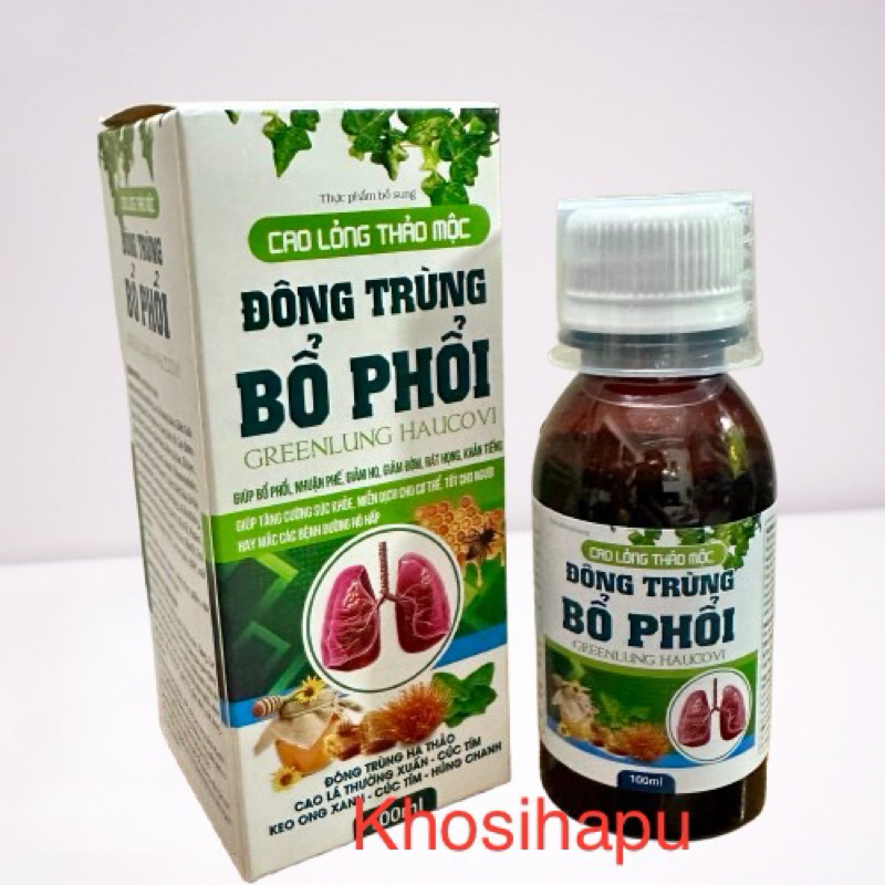 Siro thảo dược Đông trùng Bổ phổi nhuận phế, giảm ho, giảm đờm tốt cho phổi phục hồi sức khoẻ