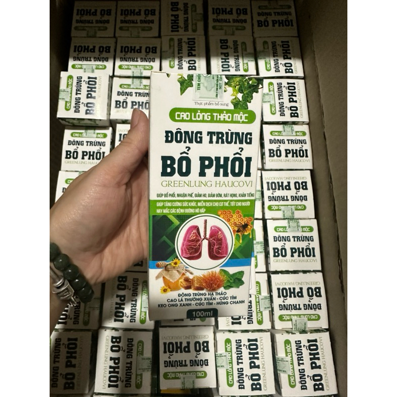 Siro thảo dược Đông trùng Bổ phổi nhuận phế, giảm ho, giảm đờm tốt cho phổi phục hồi sức khoẻ