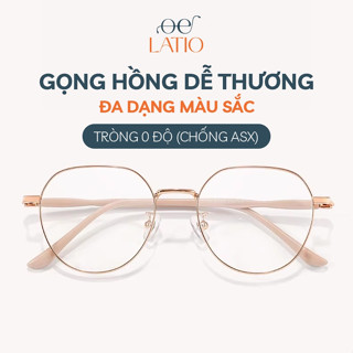 Gọng kính NỮ Kính mắt LATIO màu trà sữa HOT TREND 2025 phong cách Hàn Quốc Dáng kính lục giác - KM102