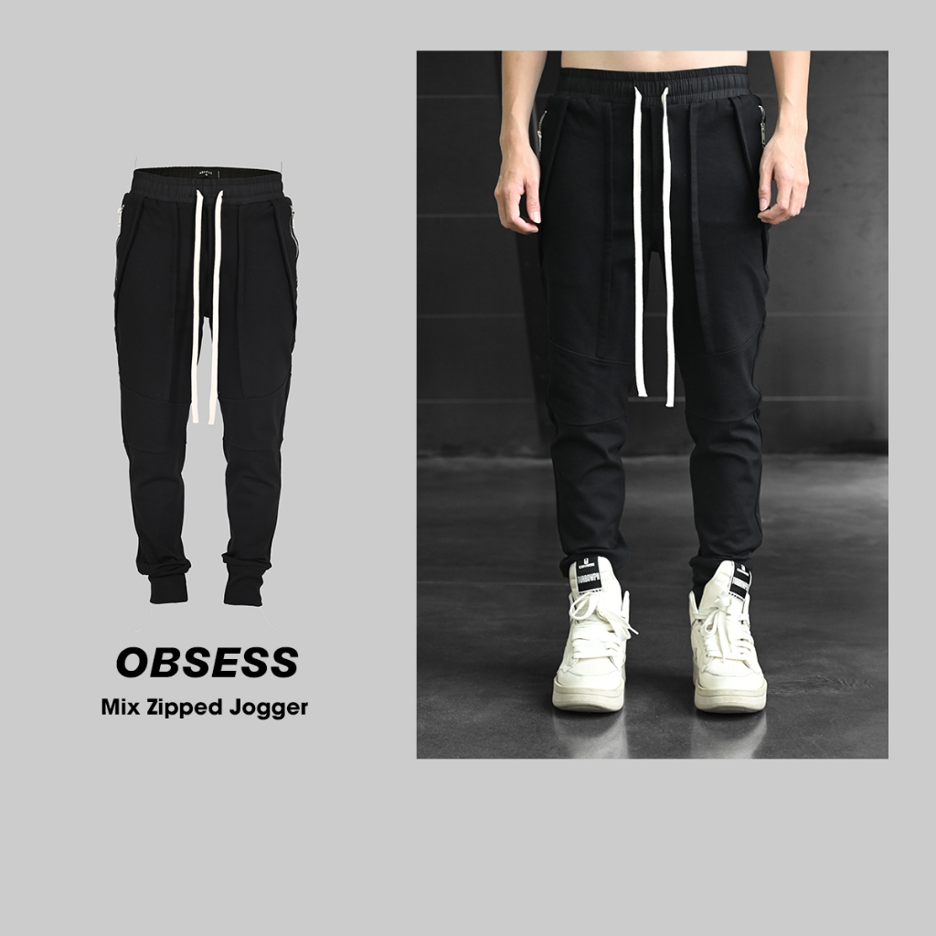 Quần jogger gân nổi Obsess brand MIX ZIPPED JOGGER