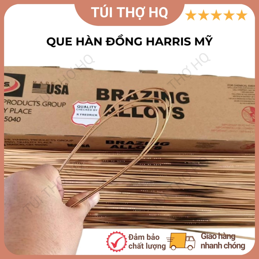Combo 10 cây que bạc hàn ống đồng HARRIS Mỹ