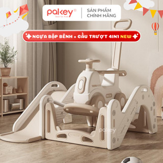 [NEW 2025] Ngựa Bập Bênh Full Chức Năng Có Kết Hợp Cùng Cầu Trượt Thú Vị Cho Bé, Xe Chòi Chân Pakey Cao Cấp Mẫu Mới