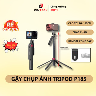 Gậy Chụp Ảnh 4 Chân P185,Gậy Selfie Cầm Tay Tặng Kèm Remote - Chiều Dài Sử Dụng 30-180cm