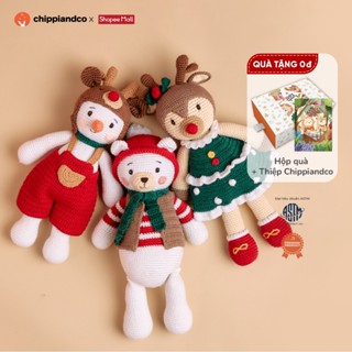 Thú nhồi bông cao cấp Gấu bông Noel Giáng Sinh CHIPPIANDCO Tuần lộc Rudolph, Gấu trăng Pam