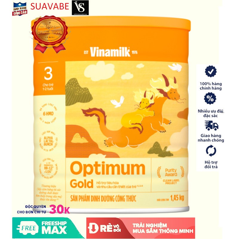 SỮA BỘT VINAMILK OPTIMUM GOLD 3 1450G