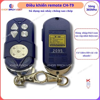 Remote điều khiển cửa cuốn CH-T9 màu tím nhập khẩu Đài Loan. Vỏ cứng, pin siêu bền, dùng mã nhảy tần số 365Mhz.