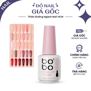 Sơn gel thạch Bobo chính hãng màu chất đậm đặc, bám móng, lên màu chuẩn 15ml (lẻ chai)