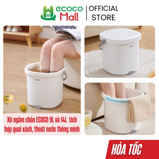  Xô ngâm chân ECOCO 9L và 14L kèm Thau chậu cho gia đình thế hệ mới tích hợp quai xách tiện lợi,lỗ thoát nước thông minh 