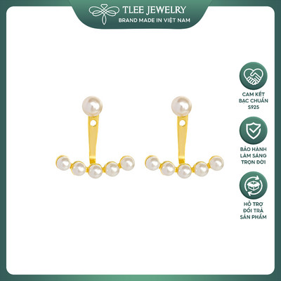 Khuyên tai bạc nữ TLEE ngọc trai nhân tạo dáng nữ tính TLEE JEWELRY B0189