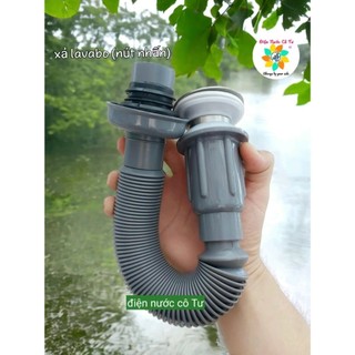 Bộ xả Lavabo 1 nhấn Xám