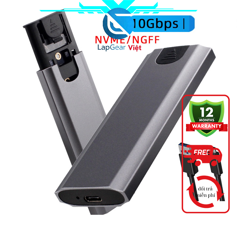 Box ổ cứng M2 NVMe M2 SATA cao cấp, Vỏ kim loại tháo lắp dễ dàng, Tốc độ 10Gbps LapGear Việt | BigBuy360 - bigbuy360.vn