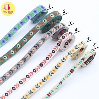{GIÁ 2MET} Ruy băng hoa thêu chỉ 1cm