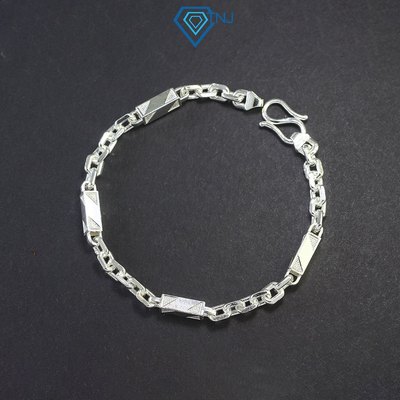 Lắc tay bạc nam mắt xích đốt vuông phong cách cá tính LTA0162 - Trang Sức TNJ