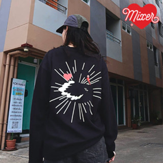 Áo sweater MIXER "Swan Sweater" chất nỉ chân cua cotton in hình thiên nga unisex nam nữ form oversize