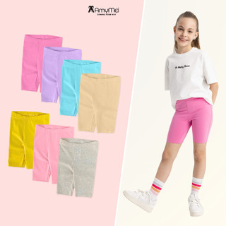 Quần legging đùi bé gái Amymei, co dãn cực tốt, dáng ôm, quần biker bé gái thun cotton LEGGLUNG