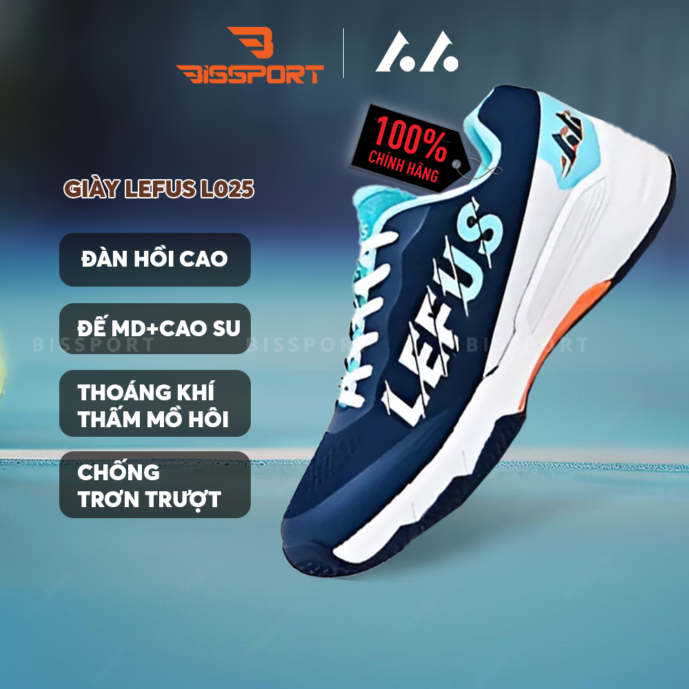 Giày Lefus Pickleball / Tennis L025 Chính Hãng - Chất Lượng - Màu Xanh Đậm - Bảo Hộ - Chống Chấn Thư