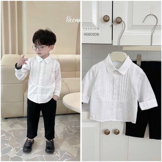 Set bộ sơ mi công tử xếp ly và quần kaki cho bé Beemo FASHION