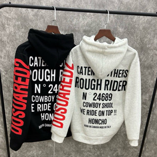 Áo nỉ hoodie DSQ in chữ đỏ, chất liệu nỉ cotton dày dặn dáng áo trẻ trung năng động hotrend 2024