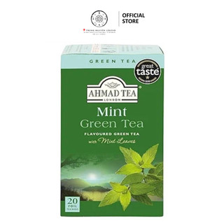 Trà xanh túi lọc ahmad mint green tea - trà ahmad bạc hà hộp giấy bao thiếc 40g