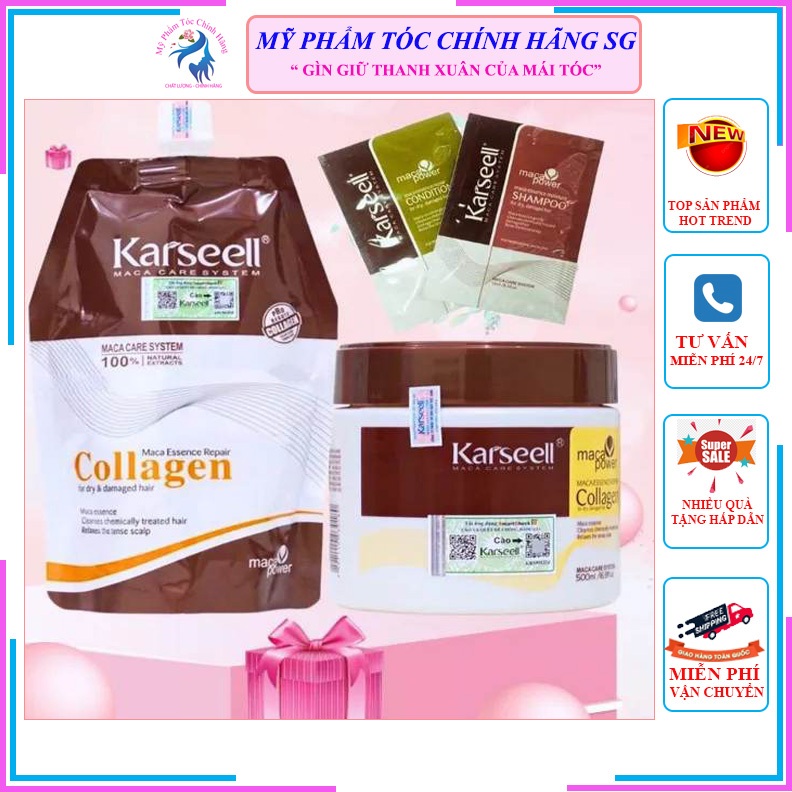 Dầu hấp tóc siêu mềm mượt  Collagen Karseell Maca