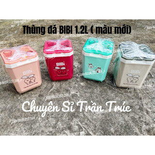 [HOẢ TỐC- 7 màu] Thùng đá vuông BIBI 1.2L đựng cà phê, trà sữa giữ nhiệt lâu, ống hút mang đi