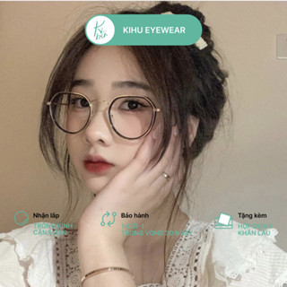 Gọng kính cận nam nữ KIHU EYEWEAR thiết kế lục giác chất liệu kim loại - TR90 - 2030