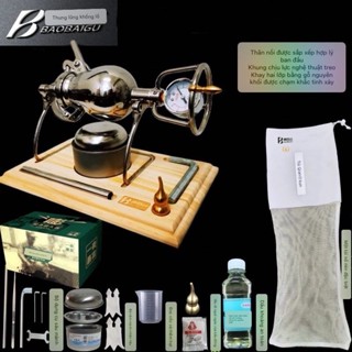 Máy làm bắp rang bơ quay tay mini khuếch đại hạt lưới màu đỏ kiểu cũ nồi nhỏ thu nhỏ bếp hoa ngô inox 268ml/280ML