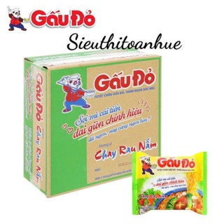 Thùng Mì Chay Rau Nấm Gấu Đỏ (30 gói x 62g)
