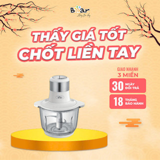 Máy Xay Thịt Bear 2L SB-MA02L, Cối Xay Thủy Tinh Nhuyễn Chống Ồn Chính Hãng - BH 18 Tháng