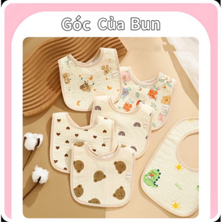 Yếm CHỐNG THẤM cho bé, Yếm U Chống Thấm, Yếm ăn dặm Xô muslin cho bé trai và bé gái-GÓC CỦA BUN