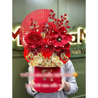 set phụ kiện Trụ Nhung Hoa Lan trang trí Tết