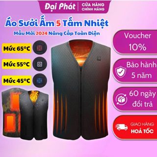 Áo Sưởi Ấm Công Nghệ Nhật Bản 2024, Áo Khoác Điện Ghile Sử Dụng Điện Từ Pin Dự Phòng, Điều Chỉnh Nhiệt Độ Từ 45- 65 Độ