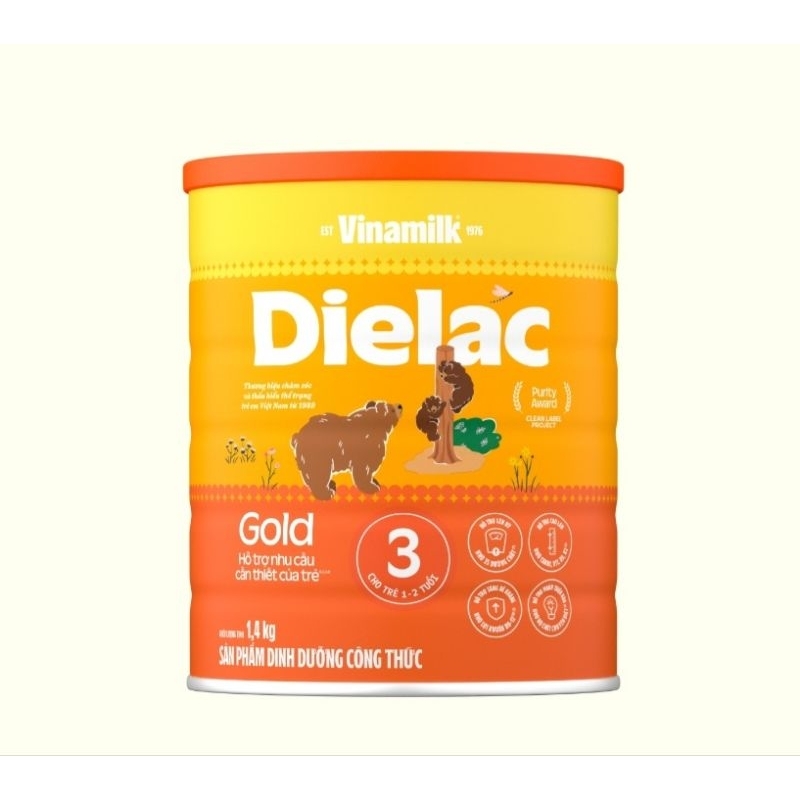 Sữa bột Dielac Alpha Gold 3 - lon 1.4kg (cho trẻ từ 1 - 2 tuổi)
