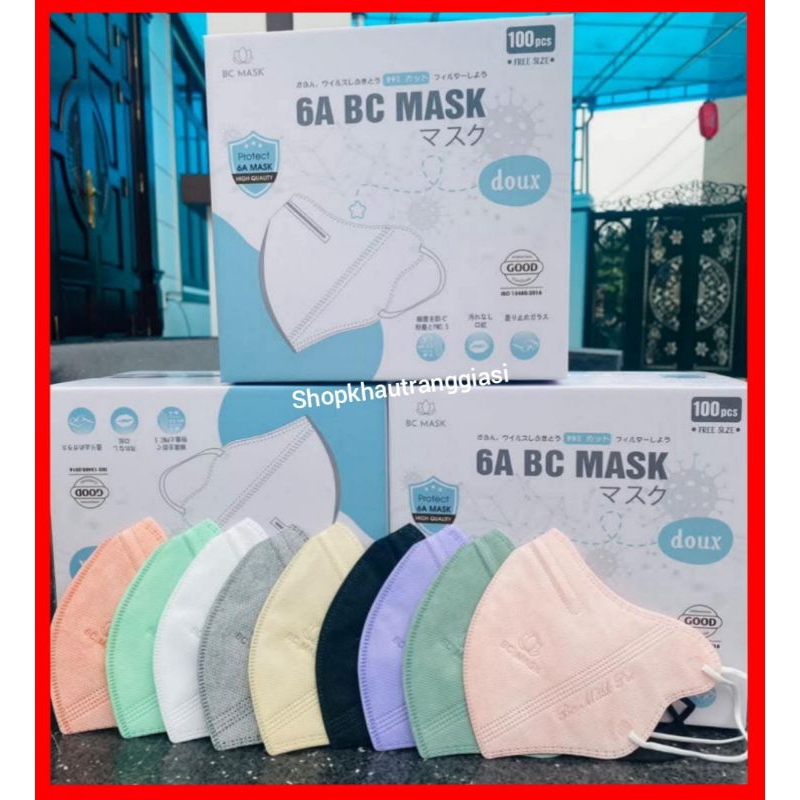 🌟 [ Hộp 100 cái ] Khẩu Trang 6A Bảo châu , 6A BC Mask , 7D BC kháng khuẩn cao cấp