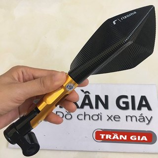 Kính chiếu hậu xe máy kiểu 5 cạnh - kính búa 5 cạnh bên trái